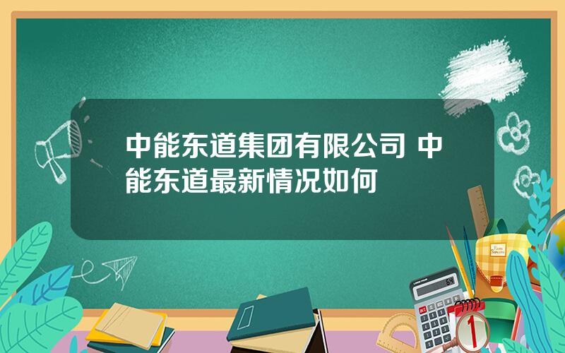 中能东道集团有限公司 中能东道最新情况如何